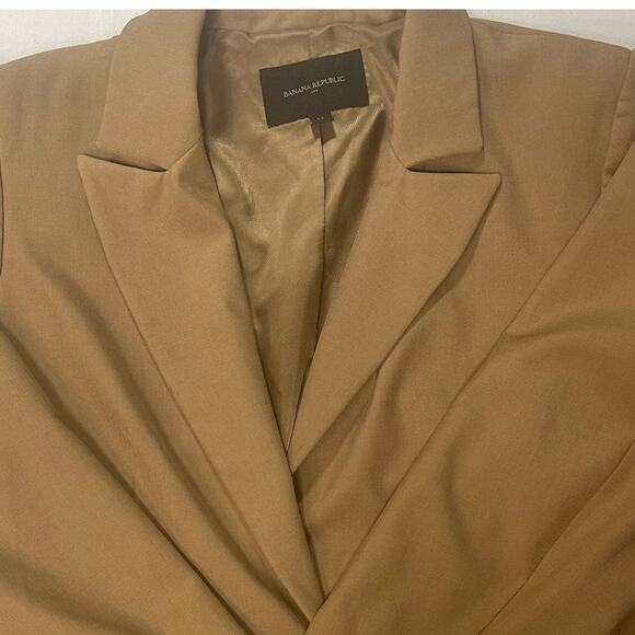 Banana Republic One Button Tailored Jacket Women's Tan size 14 - Picture 5 of 9